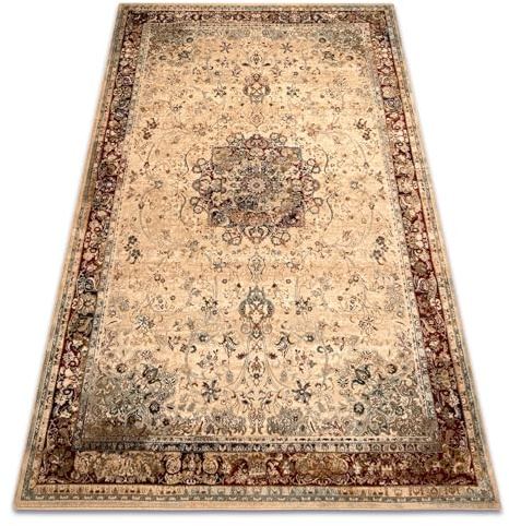 rugsx Wollteppich POLONIA KORDOBA25 traditionelle Teppiche, für das Schlafzimmer, Wohnzimmer, Rosette, Rahmen hellrubin 300x400 cm