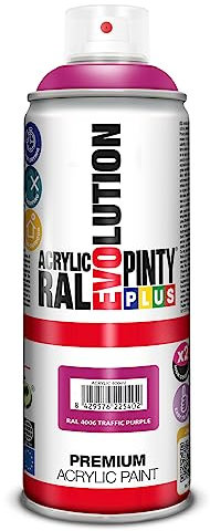 PINTYPLUS EVOLUTION Pintura spray Acrílica Brillo 520cc Traffic purple Ral 4006, Estándar (551)