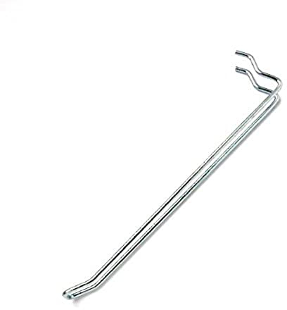 Merriway BH01887 (10 Pcs) 200 mm (8 Inch) Looped Pegboard Hook Bright Zinc Plated - Pack of 10 Pieces