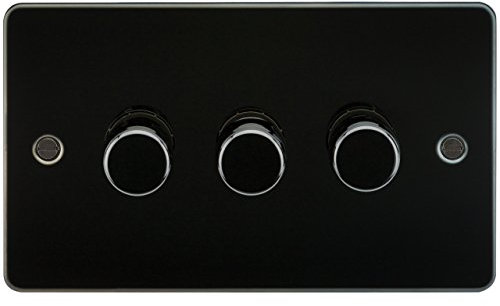 Knightsbridge FPAV2163GM 60-400 W 3G 2-Way Dimmer with Flat Plate - Gunmetal