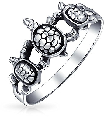 Bling Jewelry Nautischer Hawaii Bff Freundschaftsring Für Drei Beste Freundinnen Familie Und Meeresschildkröten Ringband Für Frauen Aus .925 Sterlingsilber