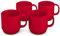 Ornamin Becher 220 ml rot, 4er Set | hochwertiger Kaffeebecher aus Kunststoff