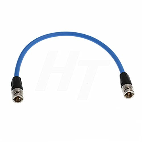 HangTon HT 12G 4K original SDI câble vidéo coaxial BNC à BNC canare LV - 61s 75 ohms pour moniteur d'appareil photo Flex Shield 30 cm bleu