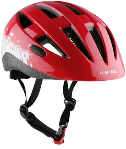 FC Bayern München FCB Helm | Kinder-Fahrradhelm | rot | Größe M | 53-58 cm