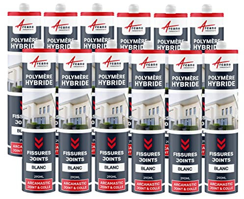 Mastic d'étanchéité, joint extérieur, fissure, béton - 290 ml x 12 Blanc - ARCANE INDUSTRIES