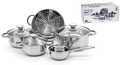 Di.Mo Casa Collection Töpfe aus Edelstahl, 8-teiliges Set