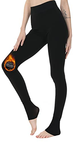 Winter Gefüttert Thermische Leggings für Damen Dicke Samt Dehnbare Leggings Damen Thermo Hohe Taille Stretch Hose