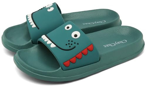 ChayChax Ciabatte da Spiaggia e Piscina per Ragazzi e Ragazze Antiscivolo Pantofole da Bagno e Doccia Leggeri Sandali a Punta Aperta,Verde B,30/31 EU=Fabbricante 31