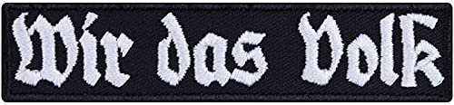WIR DAS VOLK Aufnäher bestickt Wir sind das Volk Deutschland Aufbügler | We the people Patch Rocker Bügelbilder zum annähen/aufbügeln für Jacke/Shirt - 90x20mm