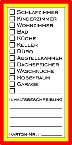 Prolac Umzugsaufkleber – Etiketten 100 Stück, 200x100 cm, selbstklebend, für Umzugskartons perfekt zum Beschriften, Umzugsetiketten die sichern die Ordnung und Klarheit für alle Umzugshelfer