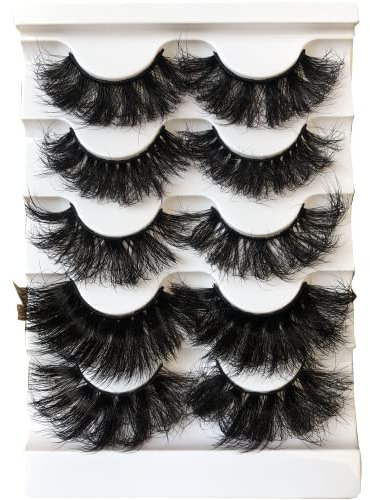 Gmagictobo Lot de 5 paires de faux cils duveteux et spectaculaires 3D imitation vison longs et épais
