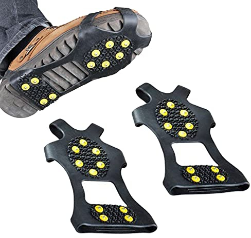 YUANCOX Eis-/Schnee-Greifer, rutschfeste Griffe, Steigeisen, Eisklampen Traktion für Stiefel, Schuhe, Eis, Schnee, Winter, rutschfeste Schuhe, Slip-On-Stretch-Schuh, Größe M (Schuhgröße: 40-42)