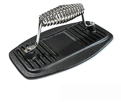 Edelstahl Gusseisen Fleischpresse, Heavy Duty Grill Griddle Press Patty Maker, Burger Beef Steak Smasher with Spring Handle, 1.3kg Weight Adawd