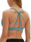 icyzone Damen Yoga Sport-BH mit Gepolstert - Atmungsaktiv Ohne Bügel Sports Bra, Stappy Fitness Gym BH (L, Marine Blue)