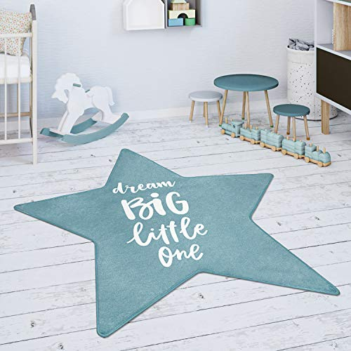 Paco Home Kinder-Teppich Für Kinderzimmer, Junge/Mädchen versch. Designs, Farben u. Größen, Grösse:80 cm Stern-Form, Farbe:Blau 4