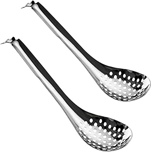 Cuchara de Esferificación de Acero Inoxidable para Barra, Chapado Culinario, Ensalada y Fruta - Ranurada para Cocina
