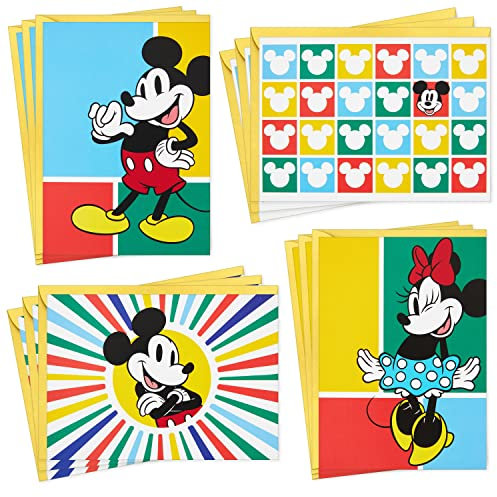Hallmark Disney Karten für alle Anlässe, 12 leere Karten mit Umschlägen (Vintage Mickey Mouse und Minnie Mouse)