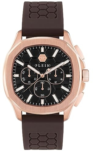 Philipp Plein Herren Analog Quarz Uhr mit Silikon Armband 7630615129488