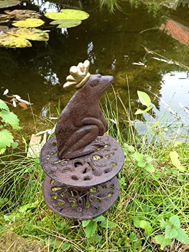windschief-living Gartenschlauchführung, Schlauchführung, Froschkönig, Frosch, Gusseisen mit Krone