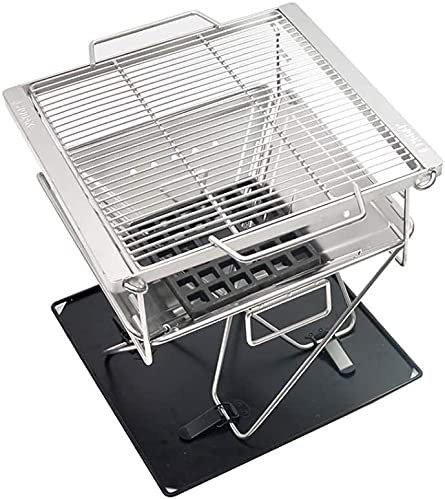 Edelstahl-BBQ-Grill Klappbarer BBQ-Grill Tragbarer Holzkohle-Grill im Freien