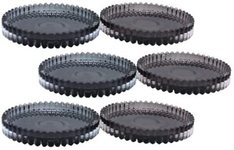 Set di 6 piatti per candela, in vetro, rotondi, in grigio chiaro e scuro, dimensioni: 1,5 x 10 cm