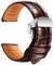 REZERO Leder-Uhrenarmbänder für Herren, Krokodilprägung Uhrenarmbänder mit Schnellverschluss, Ersatz Armband aus Echtem Leder für Uhren 19mm 20mm 21mm 22mm
