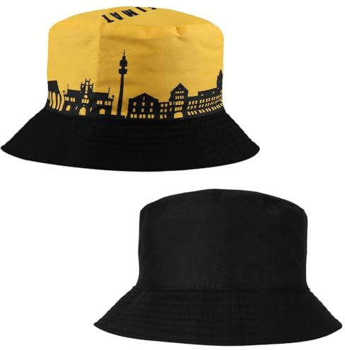 Alsino Dortmund & Ruhrpott Bucket Hat - Lässiger Sommerhut für Dortmund und Ruhrpott Fans, Komfortable Passform, Unisex, Motiv wählen:SOH-034 Dortmund Skyline