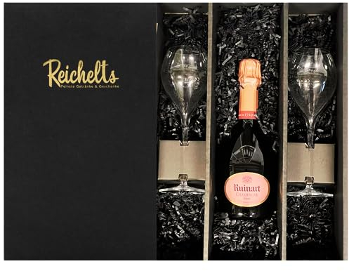 Ruinart Champagner Rose Brut 0,375 l 12,5% + 2 x original Ruinart Glas als Geschenkset in Präsentbox by Reichelts