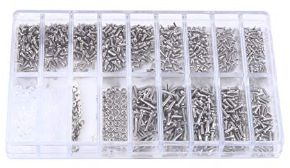 Micro vis, vis pour montre en acier inoxydable, petites vis, assortiment de rondelles pour écrous, env. 80 g pour montres pour très peu de montres pour lunettes
