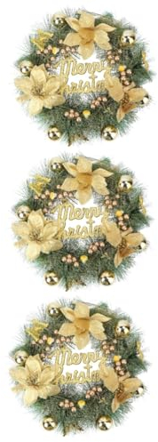 Amosfun 3stücke Weihnachtlicher Kranz Aus Hängedekoration Für Tür Und Für Festliche Anlässe Lebendige Farben Wetterbeständig Realistisches Design Und Verarbeitung
