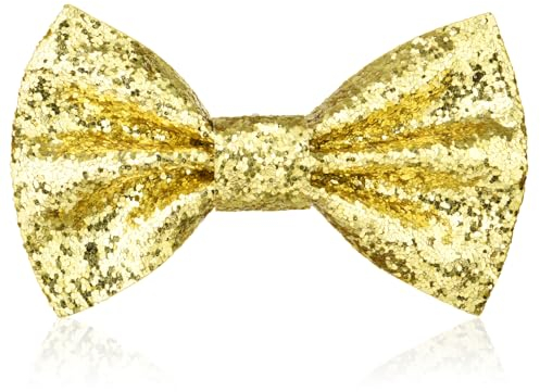Aomig Glitzer Fliege Herren, Pailletten Fliegen für Männer, Schmale Smoking Fliege Schleife mit Haken, Kostümzubehör Verstellbare Bow Tie für Hochzeit Party, Karneval, Fasching(Gold)