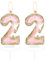 Schmetterling Zahl 22 Kerzen, Gold Rosa Happy 22th Birthday Kerzen für Kuchen, Mädchen 22 Geburtstag Kuchen Dekorationen, Schmetterling 22 Cake Topper