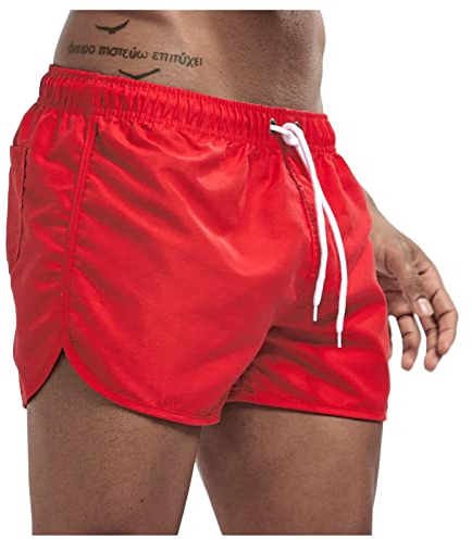 Generisch Handball Trikot Deutschland, Herren Short, Sport Atmungsaktive Sweatshorts Für Männer, Sommer Komfortable Kurze Jogginghose Sportklamotten Activewear-Shorts Sport (L, Red)