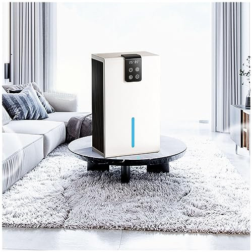 Deshumidificador pequeño de 2600 ml, deshumidificador y purificador de aire con apagado automático con luz LED de 7 colores, mini deshumidificador para baño para el hogar, cocina, dormitorio, caravana