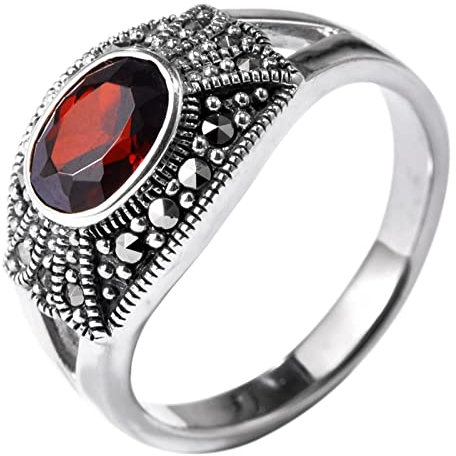 Ringe Silber 925, Ring Frauen Silber Jahrgang Zircon Ring Geschenke für Damen Frauen Freundin Größe 58 (18.5)