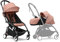 Poussette Stokke YOYO3 avec pack nouveau-né et pack couleur 6+ - Comprend un cadre noir, un pack couleur YOYO 6+ (Ginger) et un pack nouveau-né 0+ (Ginger)