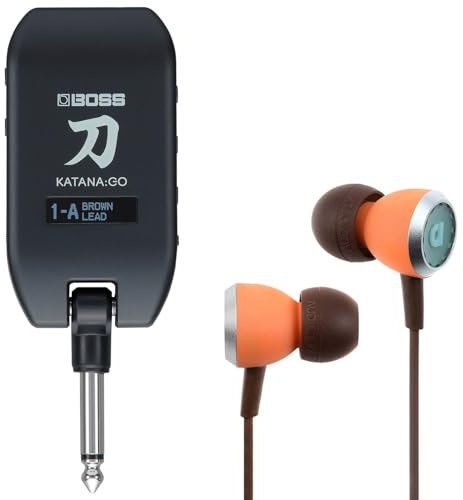 Boss Katana GO Amp Plug Kopfhörer-Verstärker + Audiofly Premium In-Ear Ohrhörer