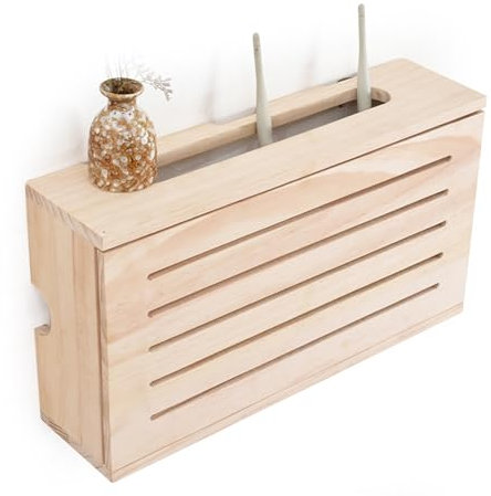 Wooden Router Shelf Wall Mount WiFi Router Storage Box Cable Management And Organizing Box For Office And Home (Size : 34cm)