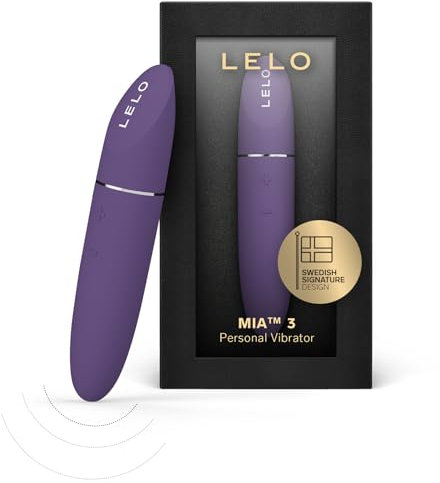LELO MIA 3 Auflege Vibrator für Frauen, Mini Vibrator Lippenstift für Frau mit 8 Lusteinstellungen und überarbeitetem kompakten Design, Mini Vibration für Frauen (Purple)