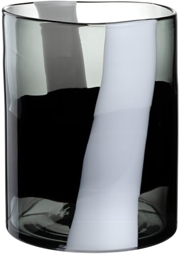 LEONARDO HOME Banda NERA Vase • handgemachtes Kunstwerk voller Leidenschaft • Elegante Blumenvase • einzigartige Schönheit • Kunst-Unikat für Zuhause • Höhe 26 cm • schwarz • 047517