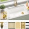 MILOSEN White Undermount Kitchen Sink, 30x18 Inch Workstation Ledge Under Counter Single Bowl Sinks, Granite Composite Quartz Sink, Large Deep Basin With Gold Accessories