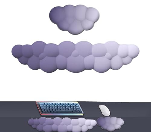 Monozoz Cloud Arm Rest Keyboard - Cloud Palm Rest | Comfortable Foam Wrist Rest, Cloud Palm Rest, Non-Slip Gradient Color Keyboard Rest for Laptop, Computer