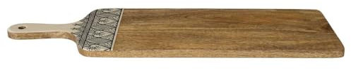 HOME DECO FACTORY, KA0579, Planche de Présentation en Manguier Dune Noir, Design Élégant et Durable, Idéale pour Dîners et Décorations, Taille 58 cm, Couleurs Marron, Blanc, Noir