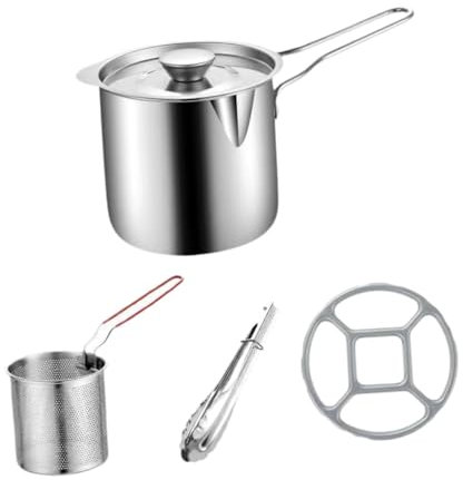 Folpus Olla freidora Multiusos 2 en 1, Utensilios de Cocina, colador de Aceite, Olla para freír, para Cocina, Camping