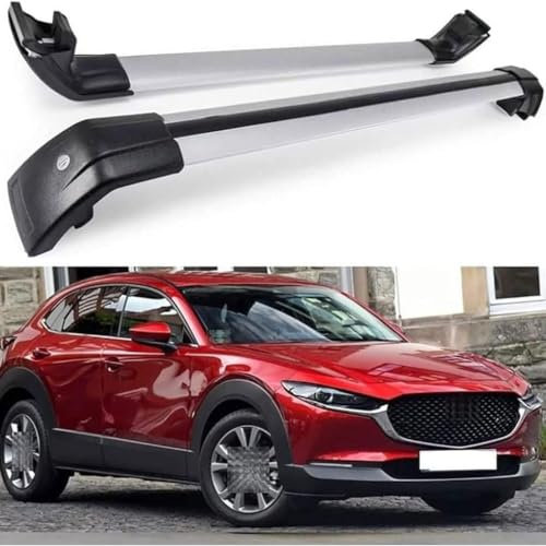 WeiYH Auto Dachreling Bars Rack für Mazda CX30 2020-2022, Anti-Rost Koffer Gepäck Frame Travel Rack Cargo Railing Rack, Dachgepäckträger Rails