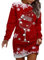 Robe Femme Soirée Noël Hiver - Multicolore Chic 3D Imprimé Moche Longue Pull Manches Gothique Sexy Noir