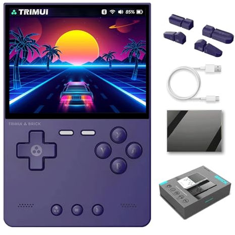 NULA 𝟮𝟬𝟮𝟱 𝗡𝗲𝘄 TRIMUI Brick Handheld Spielkonsole, 3,2 Zoll IPS Bildschirm Retro Emulator Videospielkonsolen Linux-System Erwachsene Kinder - Keine Spiele