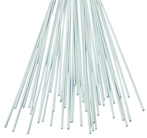 MEYINGOU Baguettes de soudage pour Pare-Chocs en Plastique, Rond Simple Brin en PVC adapté au soudage de pièces porteuses(White,Diameter:2mm)
