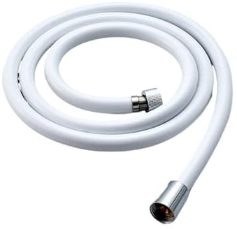 DSFDFDG Duschschlauch 1,5 m = 59 Zoll Badezimmer-Ersatz-Brauseschlauch Handbrause-Ersatz-Flexibler Schlauch/Rohr Schwarz-Bronze-Wasserhahn-Schlauchrohr FüR DuschköPfe, Handbrause(PVC White)