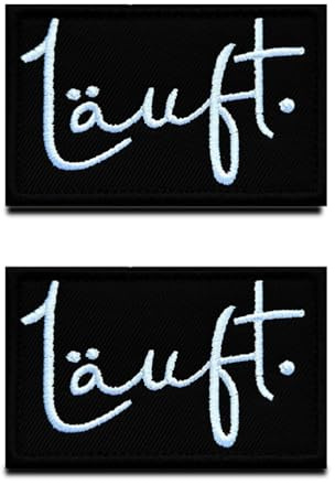2 Stück LÄUFT Lügen Funny Bestickte Taktische Militär Hook and Loop Patches Badge Emblem Dekorative Applikationen Rucksack,Mützen,Jeans,DIY-Zubehör,Jacken,Hosen,Kleidung,Biker und Mehr.